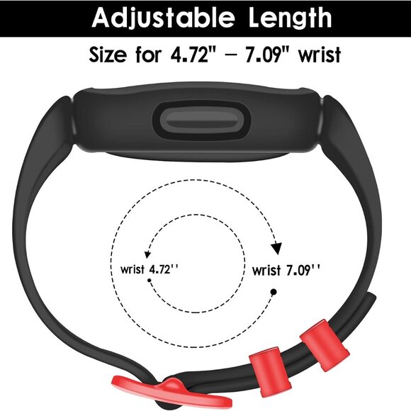 Silicone Bands Compatible with Fitbit Ace 3 Black Purple Replacement Bands - Picture 4 of 7